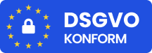 Badge für die DSGVO Konformität der Calenso Terminplanungssoftware.