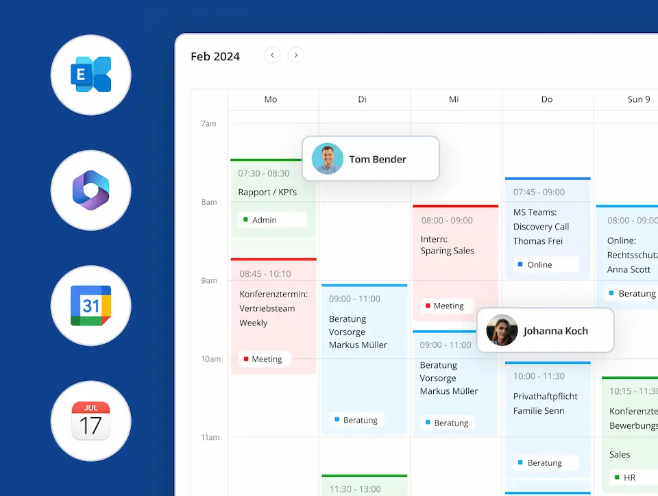 Digitaler Kalender und alle Kalenderintegrationen von der Calenso Termin-Software.